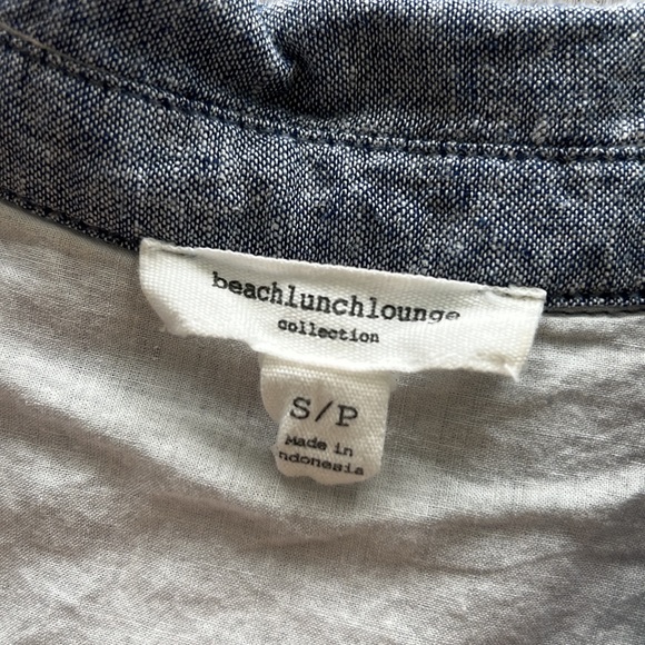 beachlunchlounge Anthropology Zena Linen Blend Distressed Hem Shirt Dress SZ S/P - Picture 8 of 9
